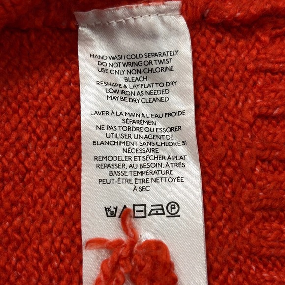 Maeve by Anthropologie Orange Knit Sweater Puff Sleeve‎ Pullover Women L Classic - Picture 7 of 11